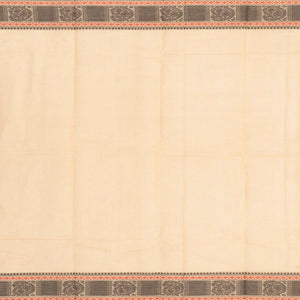 Cream Handloom Kanchi Cotton Saree With Mango Buttas
