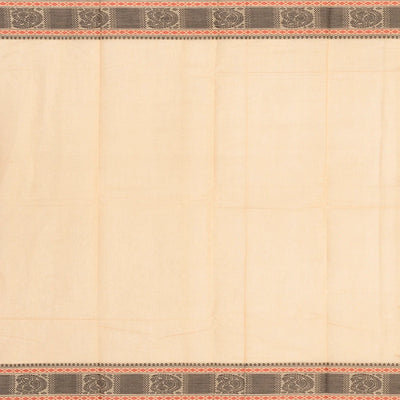 Cream Handloom Kanchi Cotton Saree With Mango Buttas