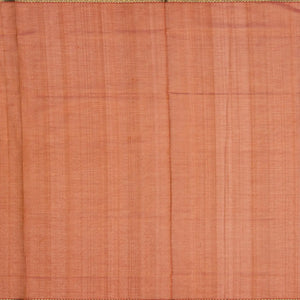 Rust Handloom Silk Cotton Saree With Zari Stripes
