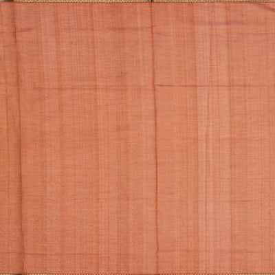 Rust Handloom Silk Cotton Saree With Zari Stripes