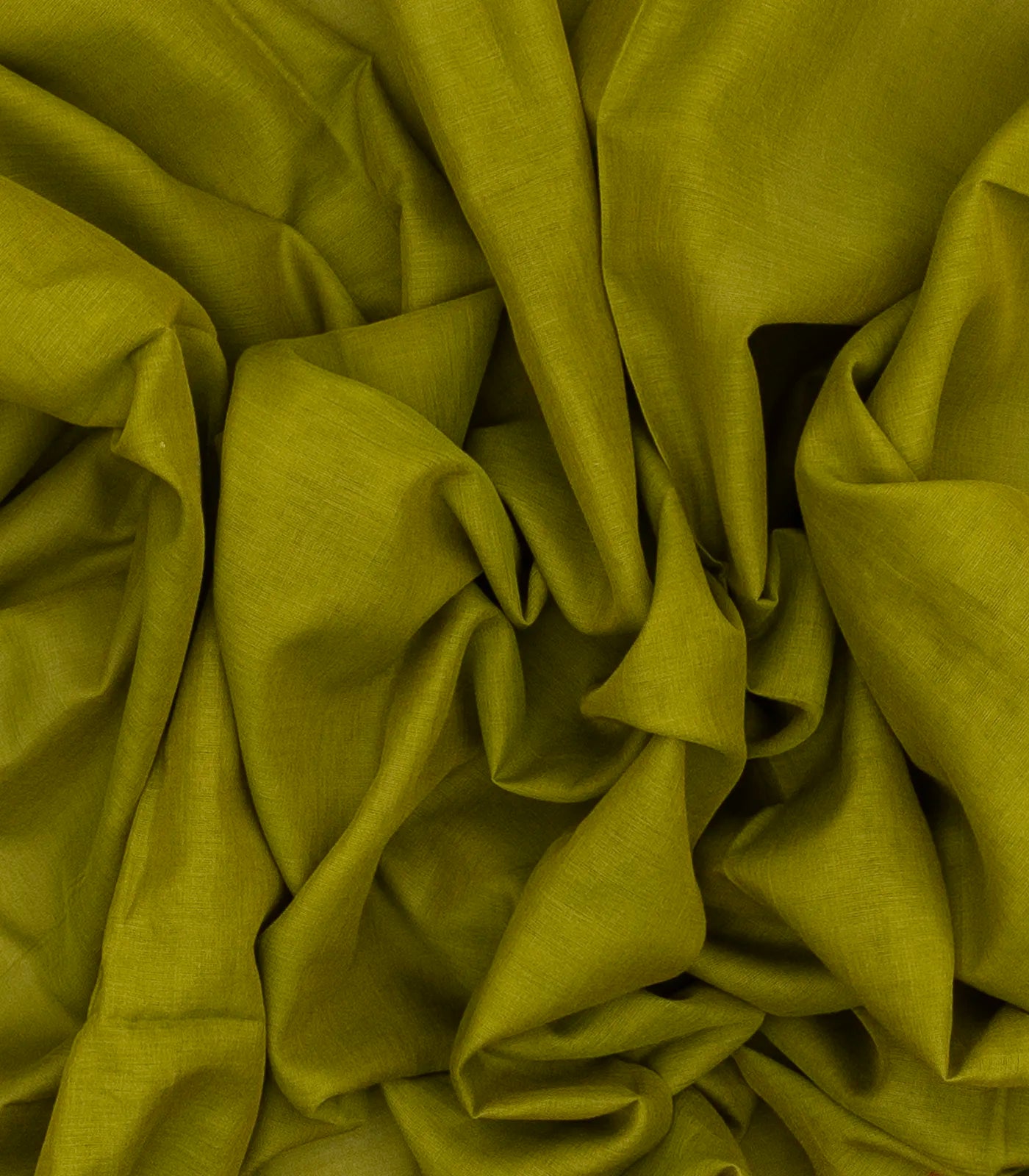 Olive Green Handloom Bengal Cotton Saree With Red Border