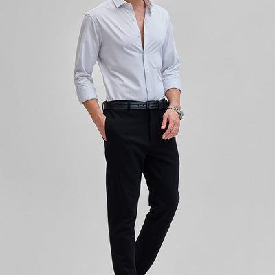 Light Grey Stripes Stretch Shirt