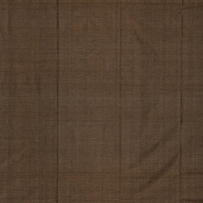 Dark Grey Handloom Mangalagiri Cotton Saree With Contrast Border