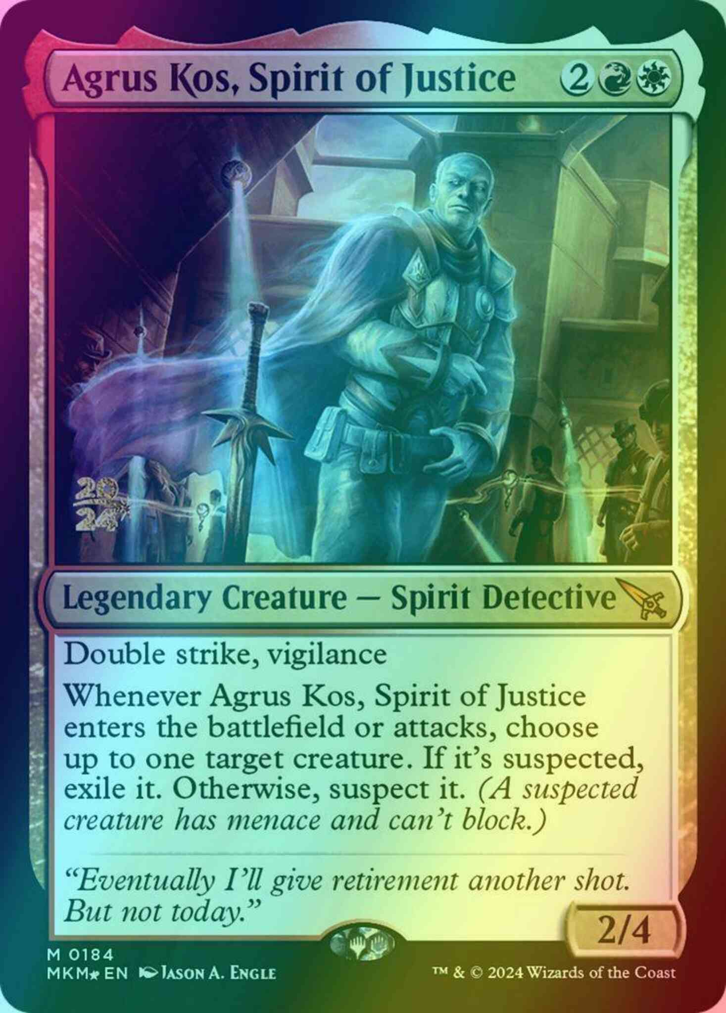 Agrus Kos, Spirit of Justice [184s] [Prerelease] [Murders at Karlov Manor: Promos] [Foil]