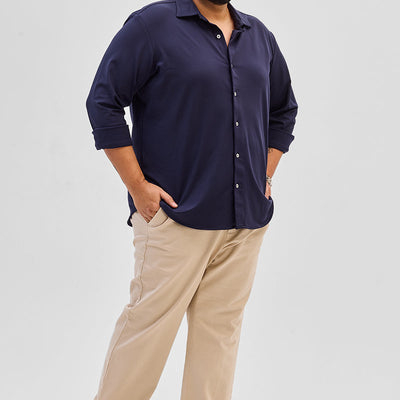 Navy Regular Fit Stretch Shirt