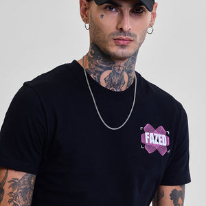 Fazed Black Graphic Print Slim Fit T-Shirt