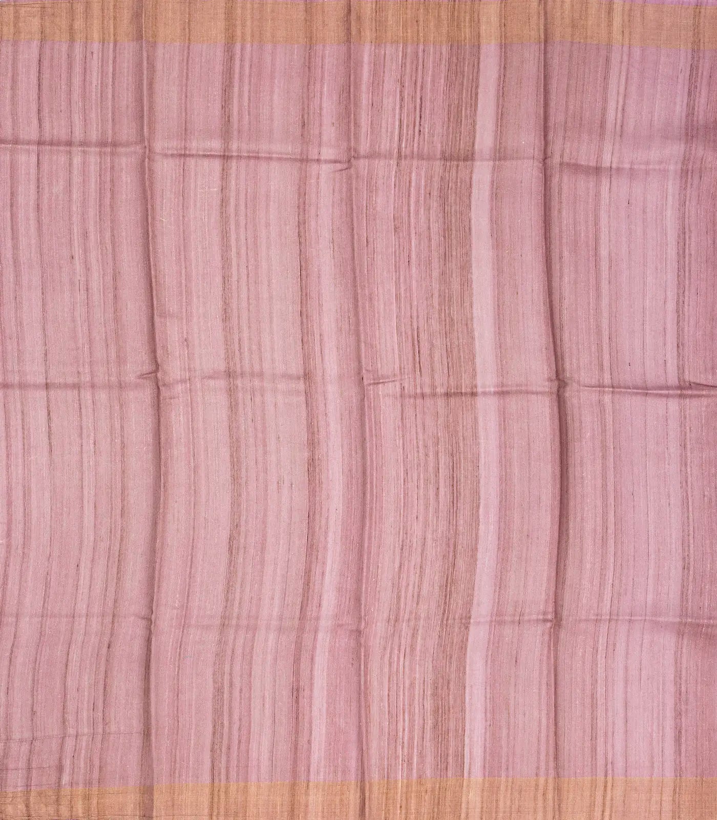 Lilac Handloom Tussar Silk Saree Printed With Floral Motifs & Zari Border