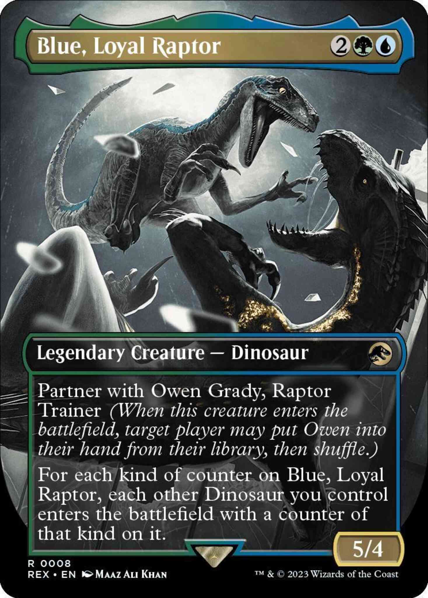 Blue, Loyal Raptor [8] [Borderless] [Universes Beyond: Jurassic World Collection] [Non-Foil]