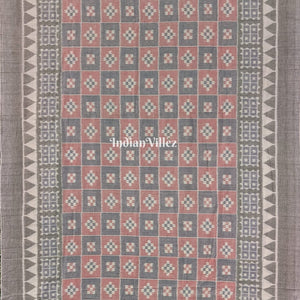 Light Pink & Grey Pasapali Sambalpuri Ikat Cotton Saree