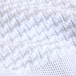 White Zipper Knitted Polo T-Shirt