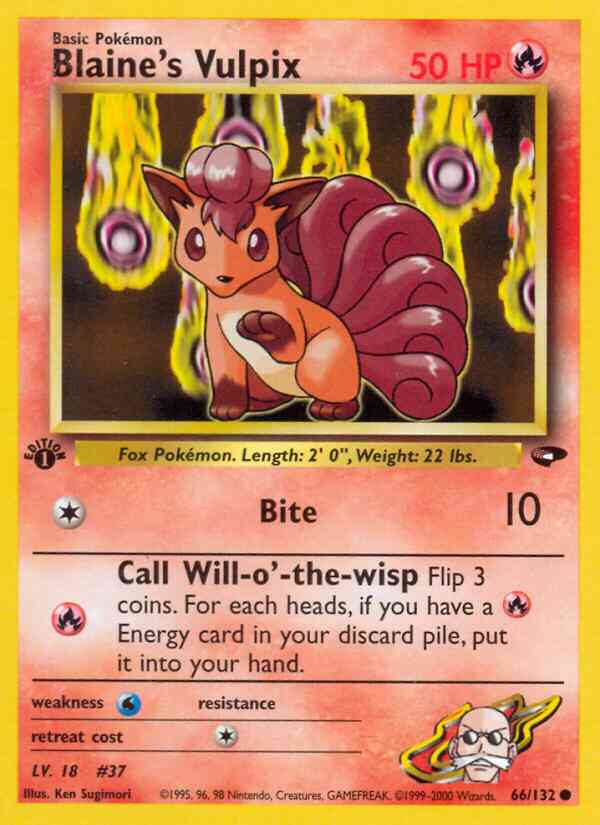Blaine's Vulpix - 66/132 - Common - 1st Edition [gym2-66] [Non-Holo]