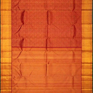 Crimson Handloom Kanchipuram Silk Saree With Jaal Motifs
