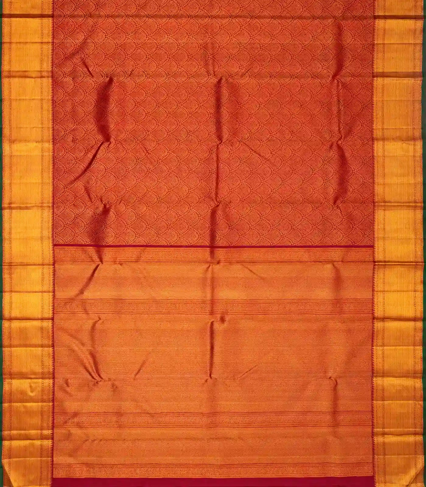 Crimson Handloom Kanchipuram Silk Saree With Jaal Motifs