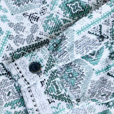 Green Geometric Corduroy Jacket
