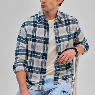 Blue Flannel Checks Overshirt