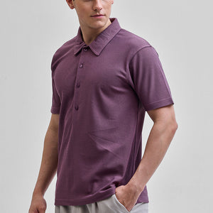 Purple Textured Polo T-Shirt