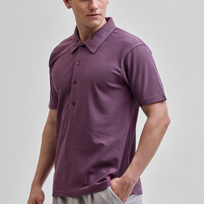 Purple Textured Polo T-Shirt