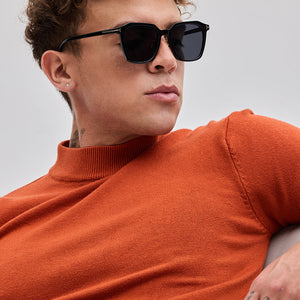 Orange Knitted Sweatshirt