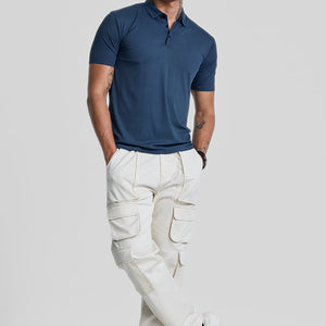 Blue Stitchless Polo T-Shirt