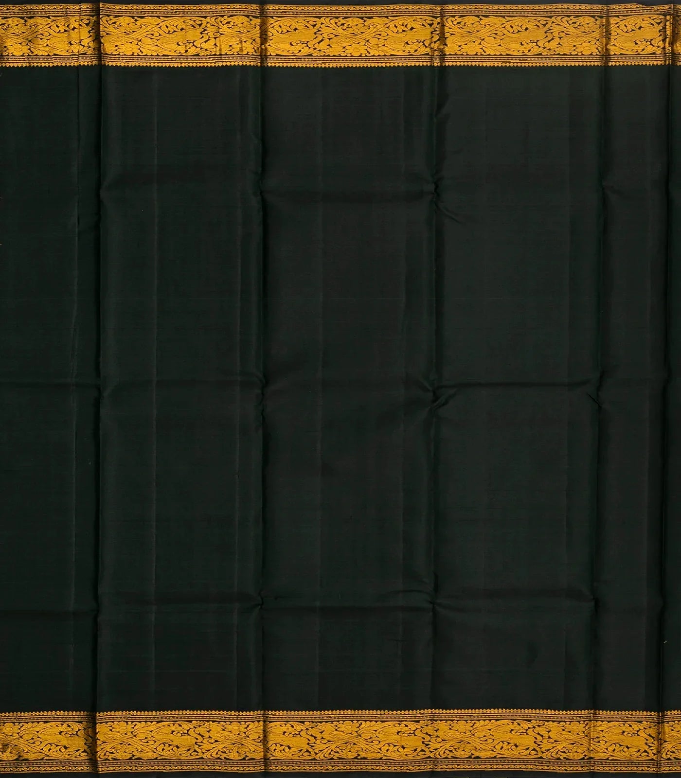 Hot Pink Silk Saree With Zari Stripes & Black Border