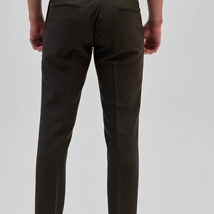 Dark Brown Slim Fit Stretch Trousers