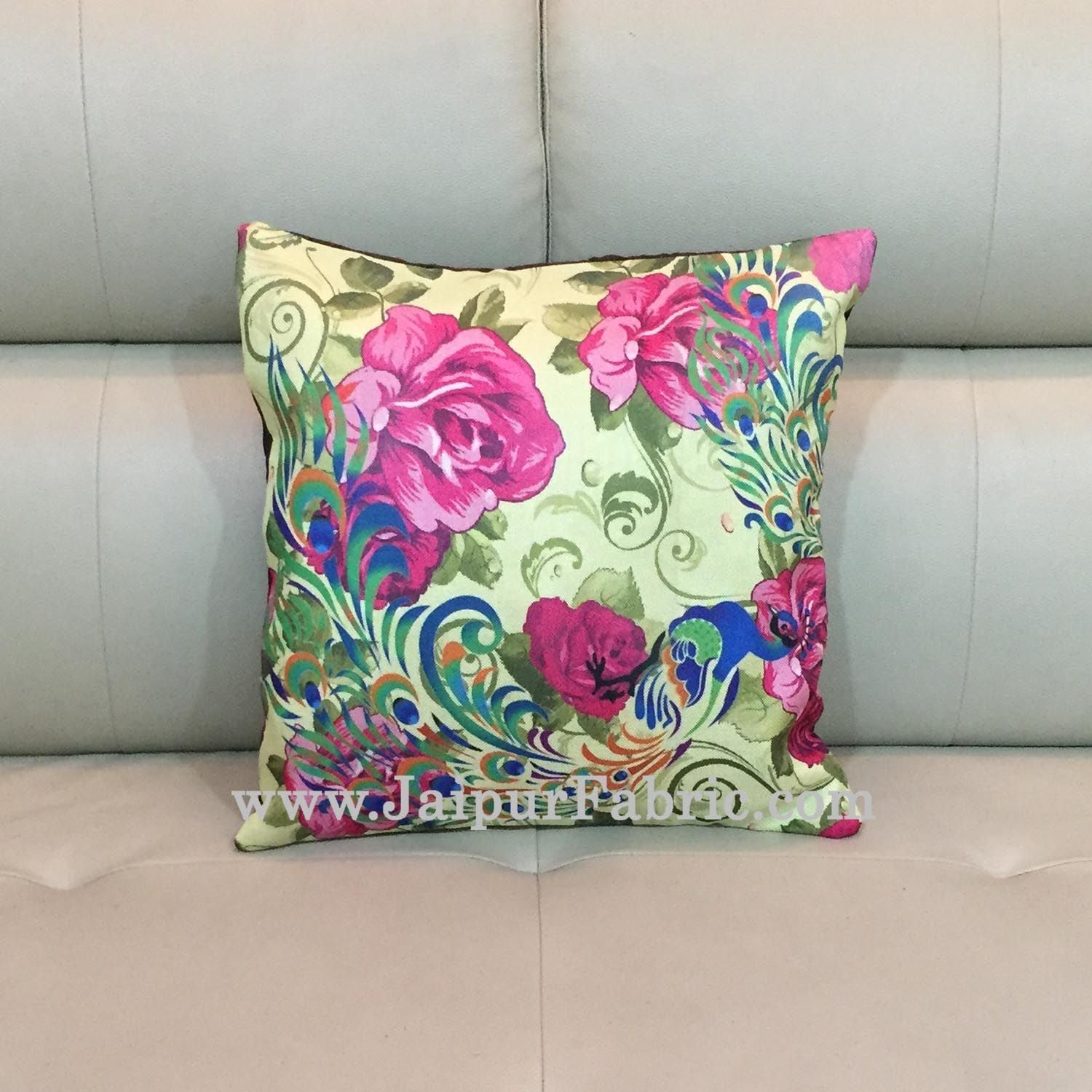 Jute Cushion Cover Digital Print Jungle