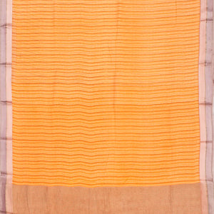 Orange Handwoven Banarasi Georgette Silk Saree With Dotted Motifs