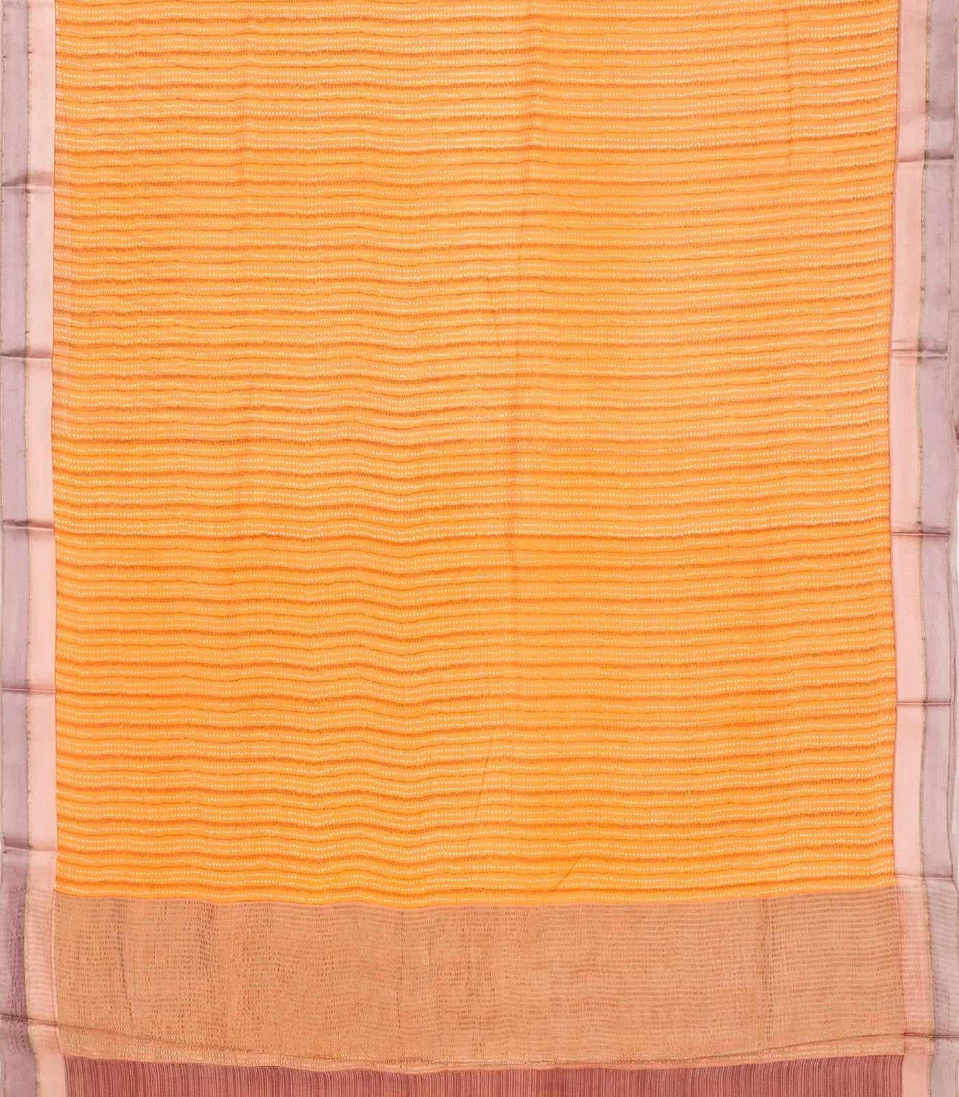 Orange Handwoven Banarasi Georgette Silk Saree With Dotted Motifs