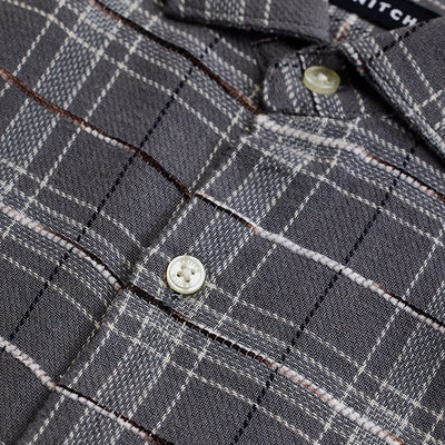 Grey Slub Textured Checks Shirt