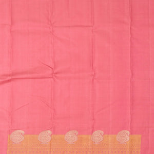 Bubblegum Pink Handloom Kanchipuram Silk Saree With Floral Buttas