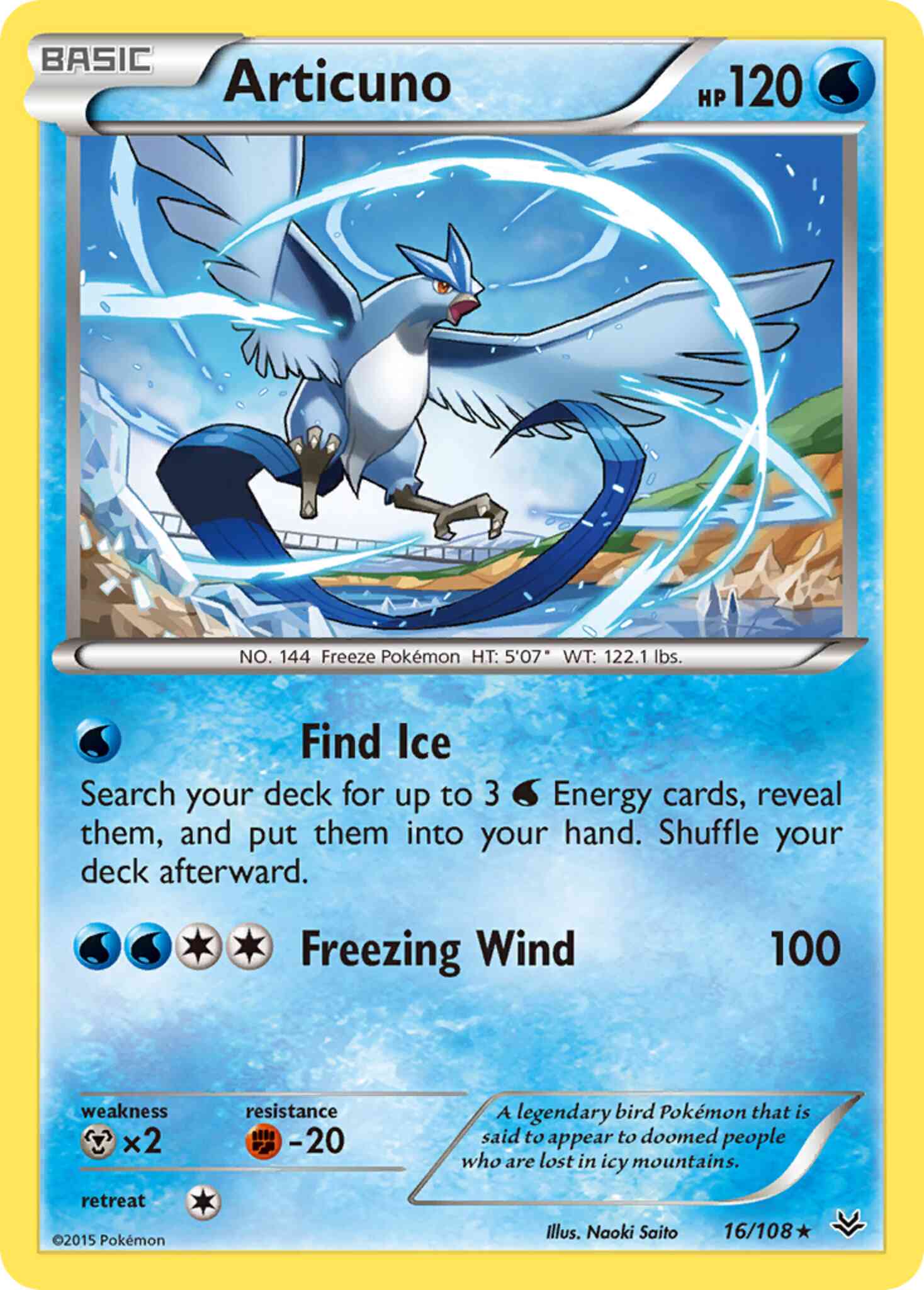 Articuno - 16/108 - Rare [xy6-16] [Reverse Holo]