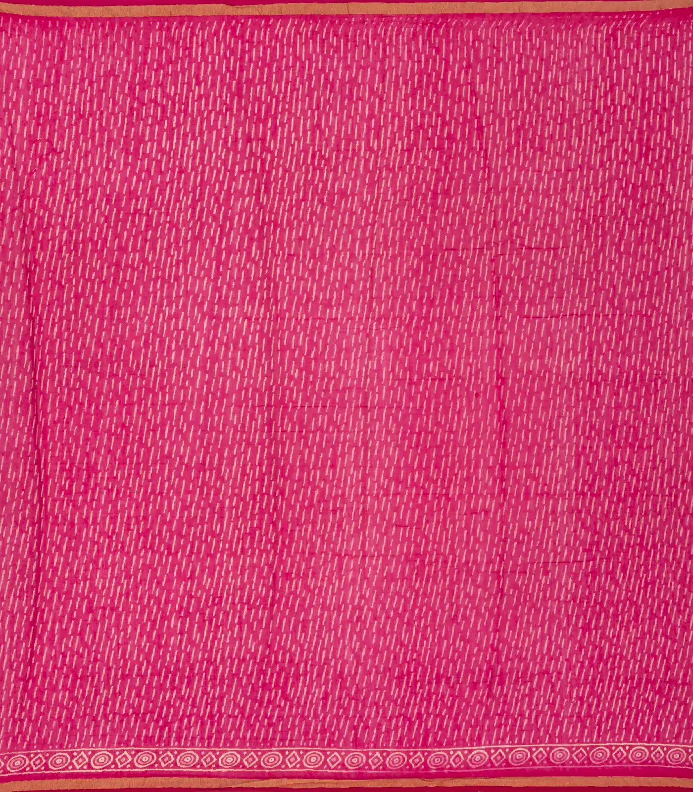 Pink Woven Jaipur Cotton Saree With Printed Stripes & Dot Motifs