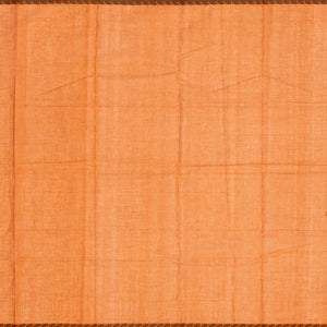 Orange Handloom Kanchi Cotton Saree With Diamond Motifs