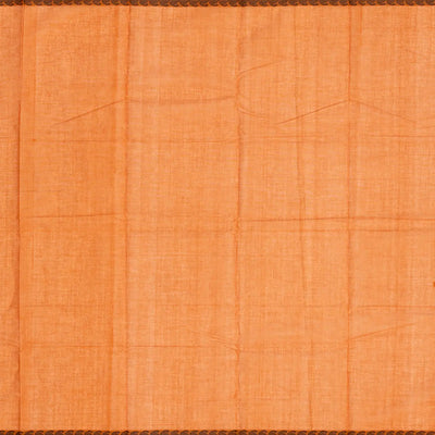 Orange Handloom Kanchi Cotton Saree With Diamond Motifs
