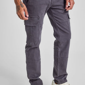 Grey Slim Fit Cargo Jeans