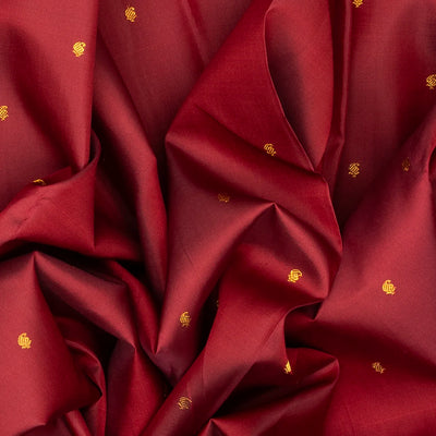 Maroon Handloom Kanchipuram Korvai Silk Saree With Mango Motifs