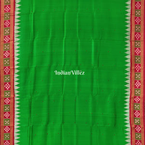 Green Red Border Pasapali Khandua Silk Saree