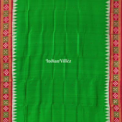 Green Red Border Pasapali Khandua Silk Saree