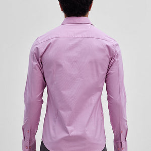 Pink Stretchable Slim Fit Shirt