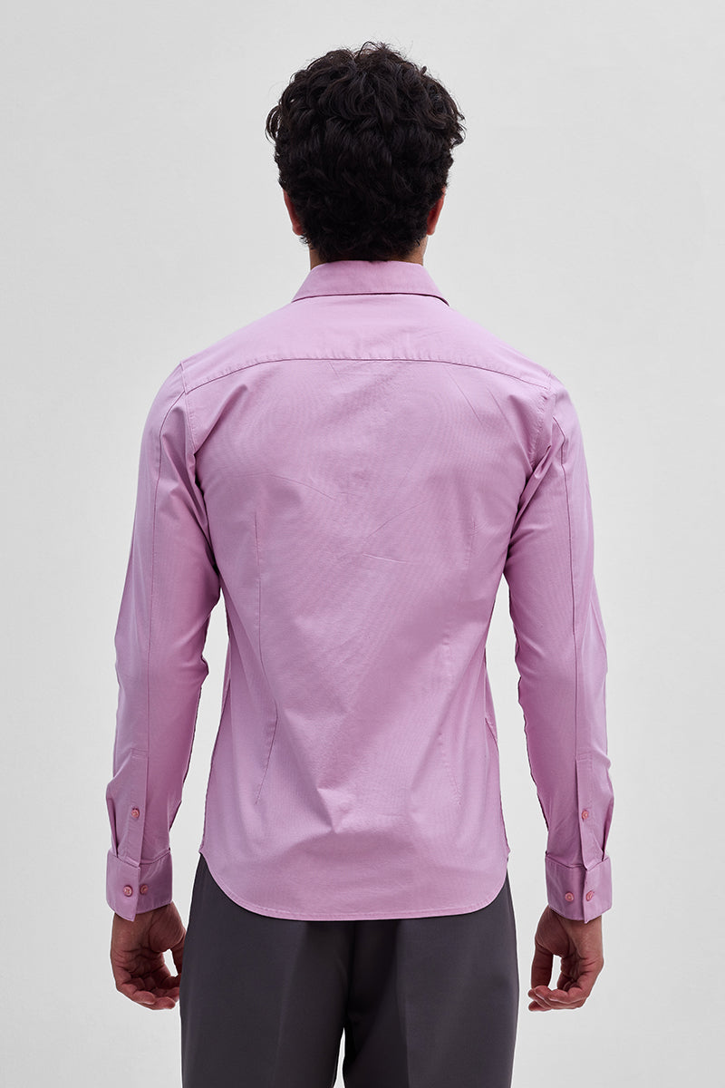 Pink Stretchable Slim Fit Shirt