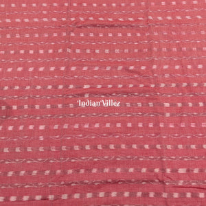 Peach Tipa Design Sambalpuri Ikat Cotton Fabric