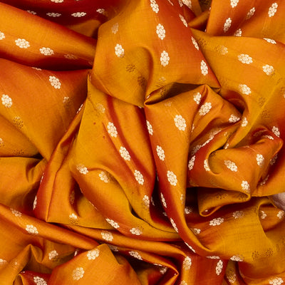 Mango Yellow Handloom Uppada Silk Saree With Floral Motifs