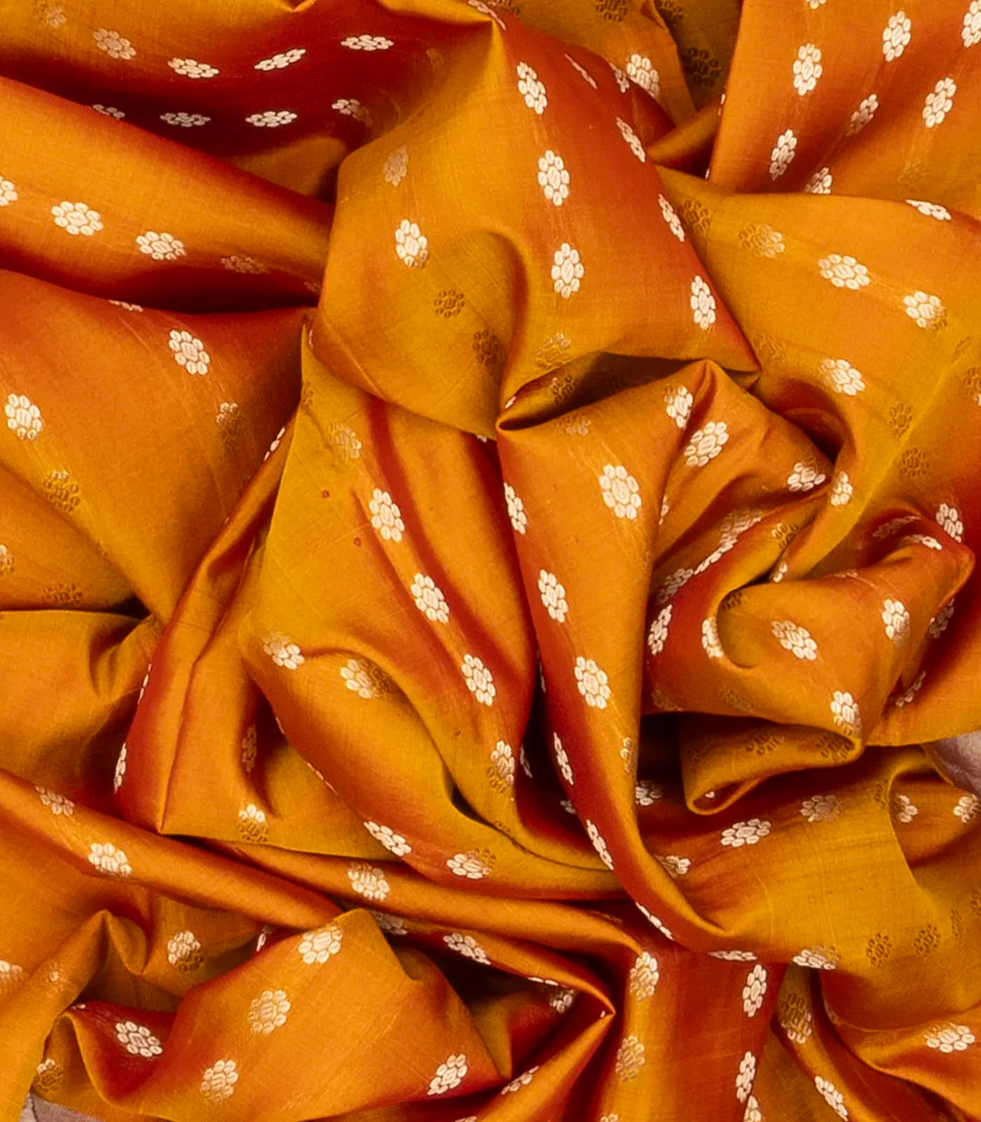 Mango Yellow Handloom Uppada Silk Saree With Floral Motifs