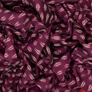 Mauve Handwoven Orissa Cotton Saree With Tie & Dye Floral Motifs