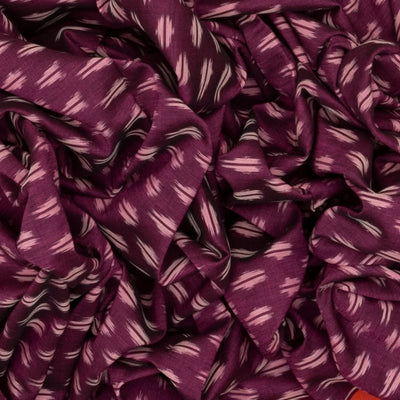 Mauve Handwoven Orissa Cotton Saree With Tie & Dye Floral Motifs