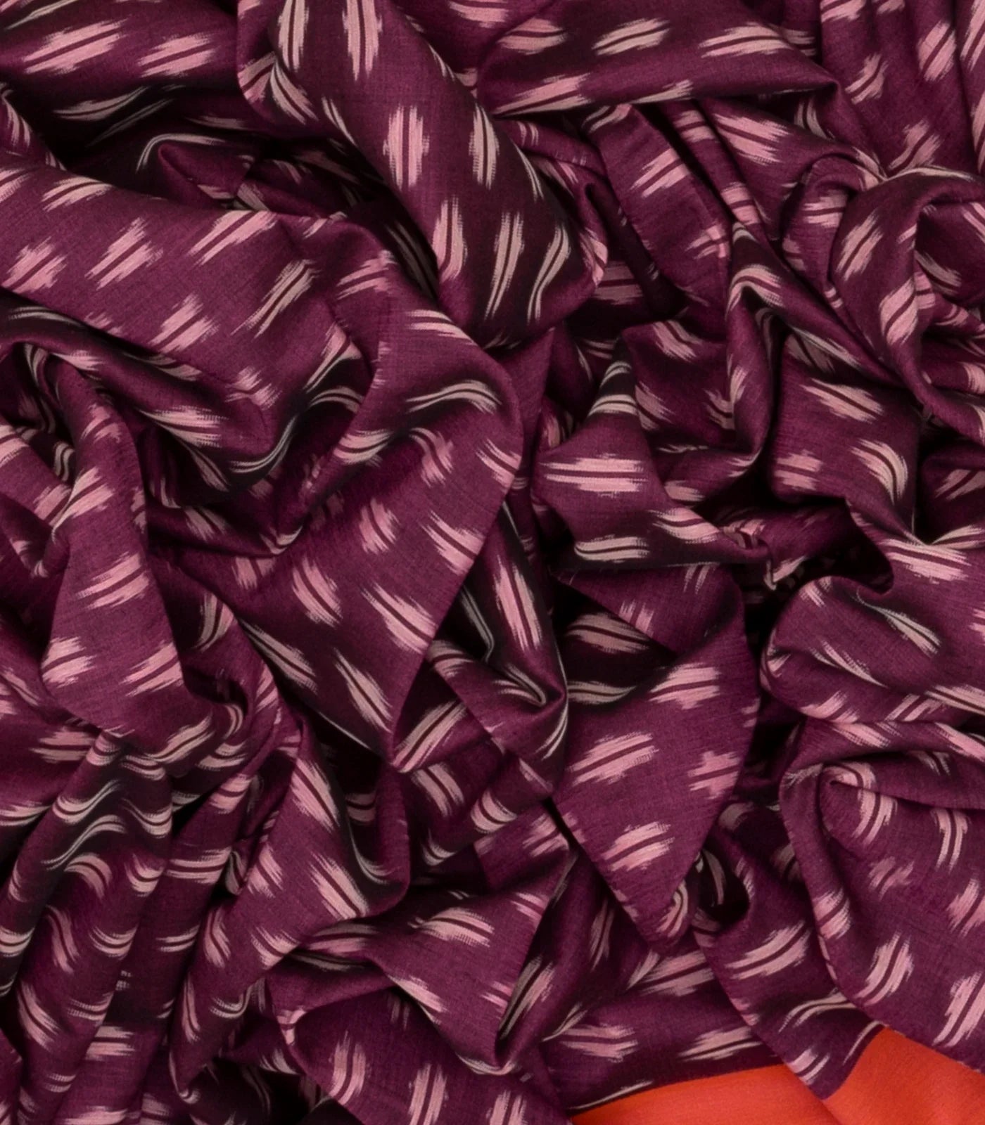 Mauve Handwoven Orissa Cotton Saree With Tie & Dye Floral Motifs