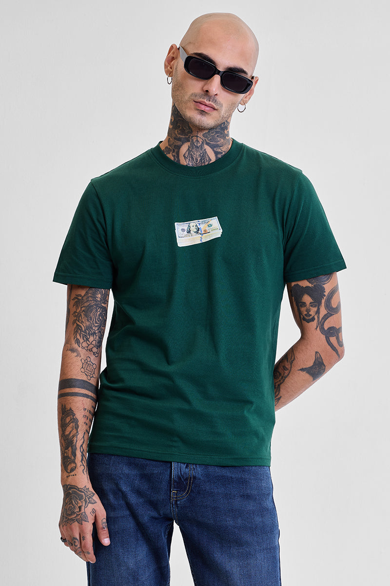 Grass is Greener Green Graphic Print Slim Fit T-Shirt