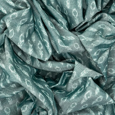 Shadow Green Orissa Cotton Saree With Tie & Dye Motifs