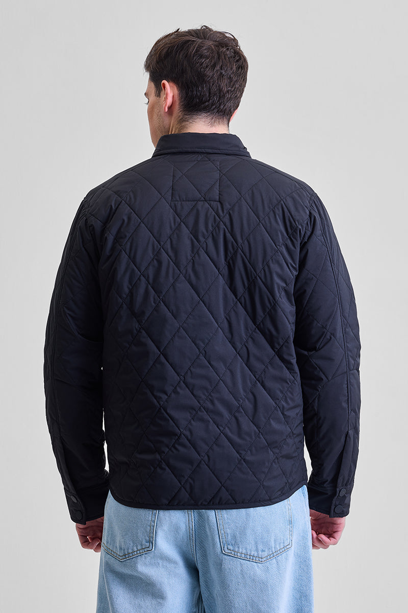 Black Double Pocket Relaxed Fit Jacket