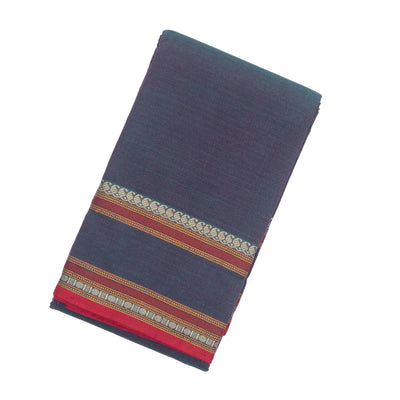 Grey Handloom Kanchi Cotton Saree With Annam Buttas